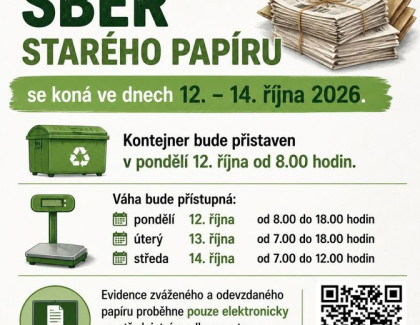 Sběr strého papíru - říjen 2026